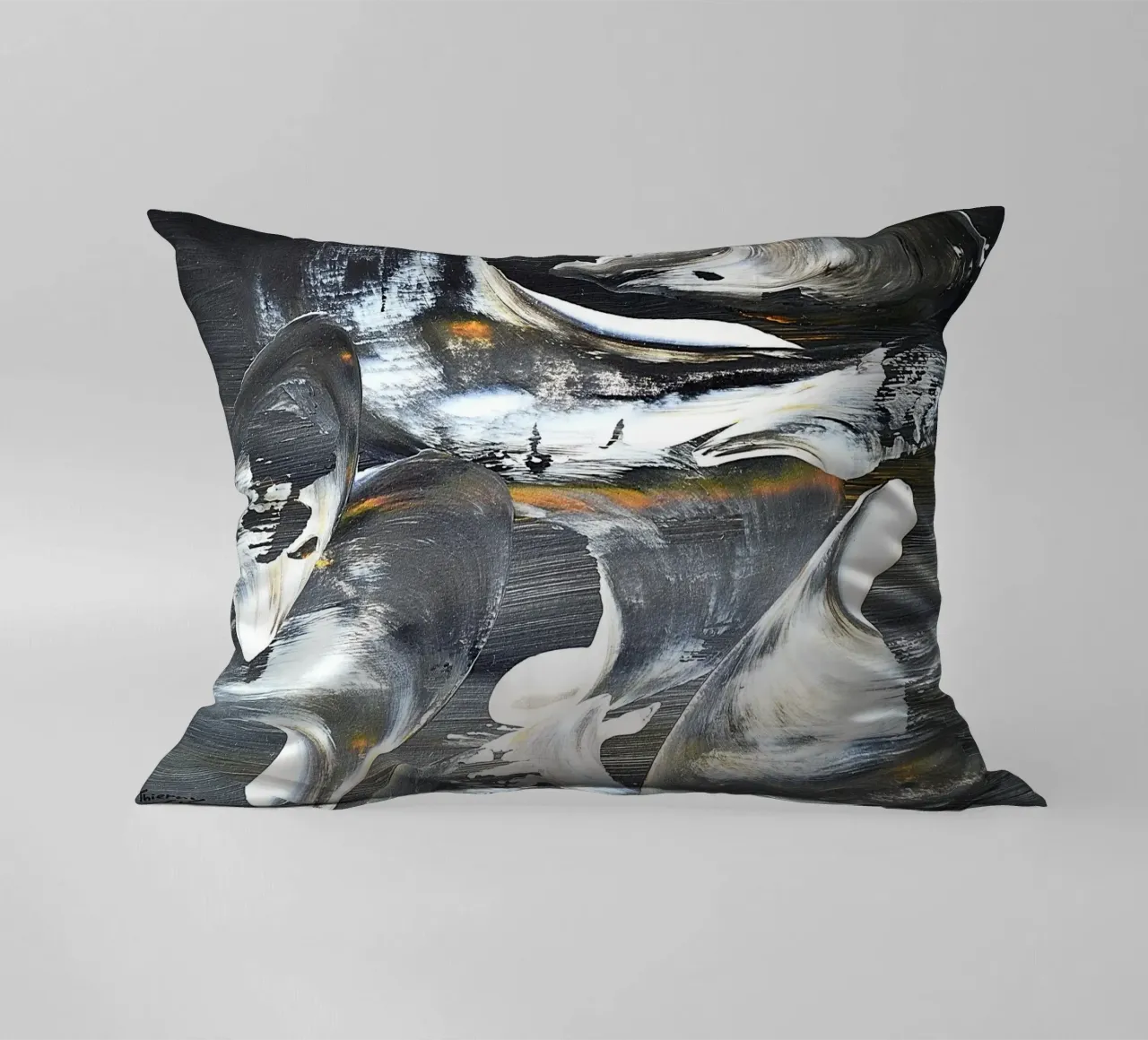 MESSAGE FROM THE HEART 17 cuscino da Thierry Vobmann Abstract painting