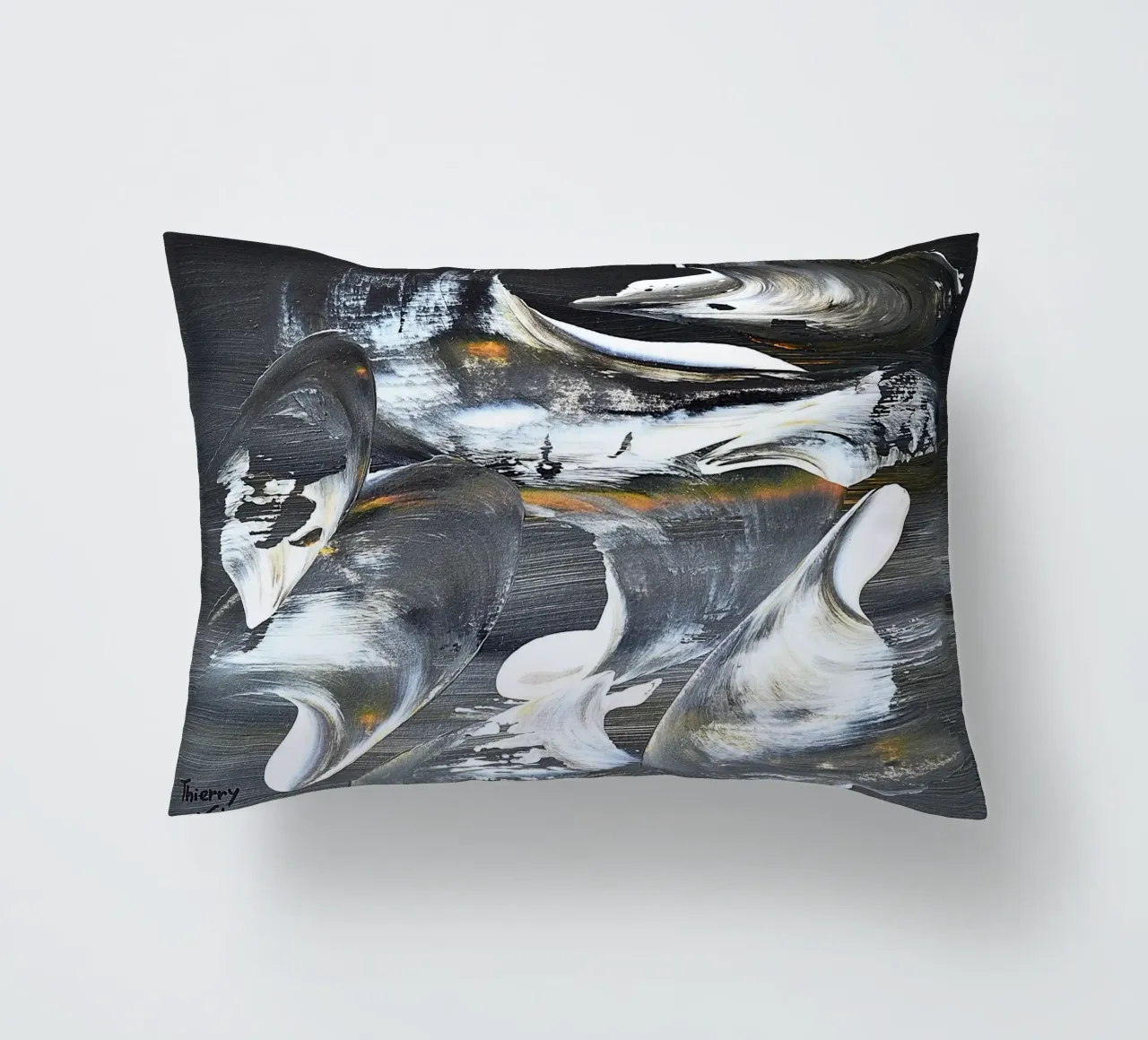 MESSAGE FROM THE HEART 17 cuscino da Thierry Vobmann Abstract painting