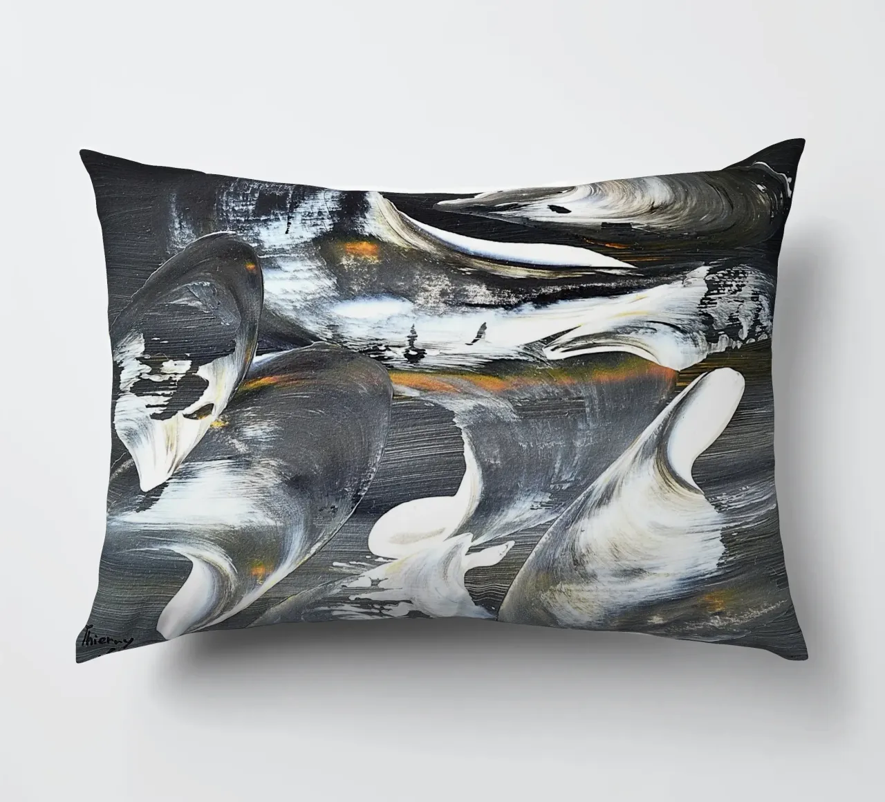 MESSAGE FROM THE HEART 17 cuscino da Thierry Vobmann Abstract painting