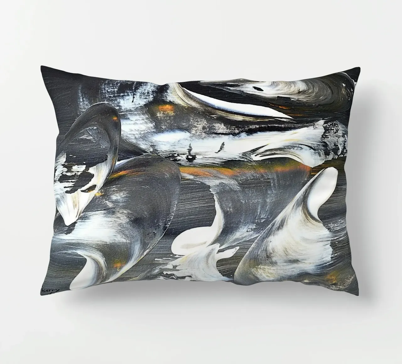 MESSAGE FROM THE HEART 17 cuscino da Thierry Vobmann Abstract painting