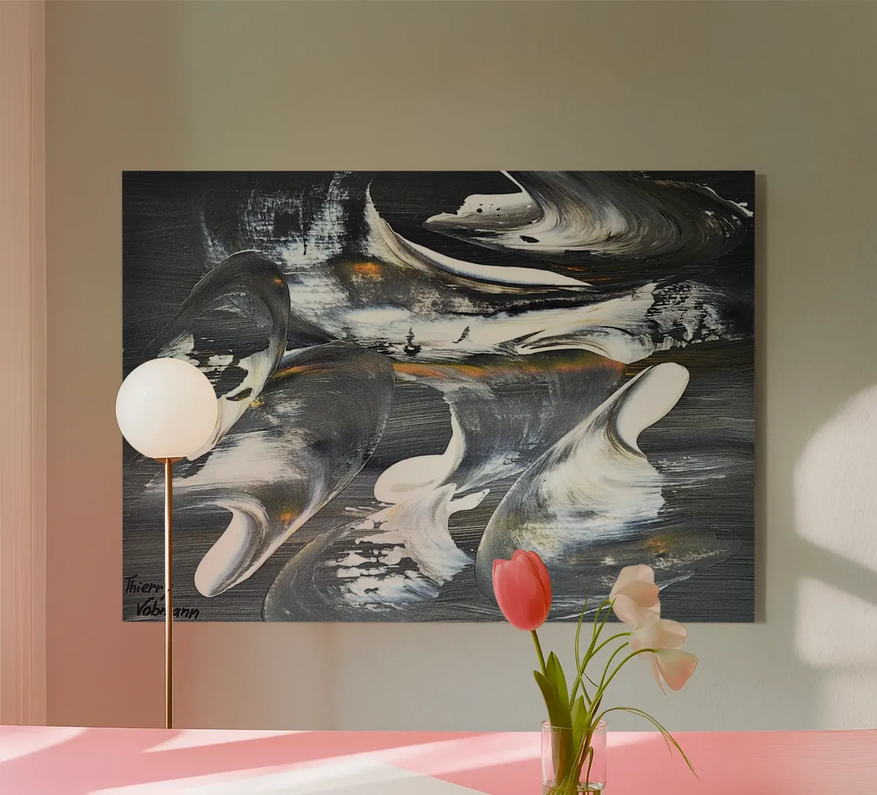 MESSAGE FROM THE HEART 17 plexiglass da Thierry Vobmann Abstract painting