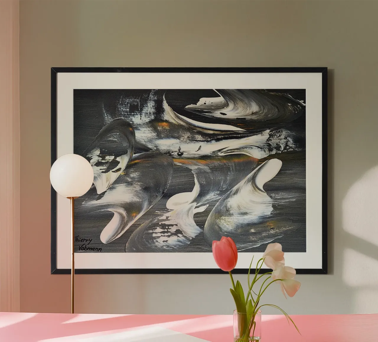 MESSAGE FROM THE HEART 17 carta hahnemühle da Thierry Vobmann Abstract painting