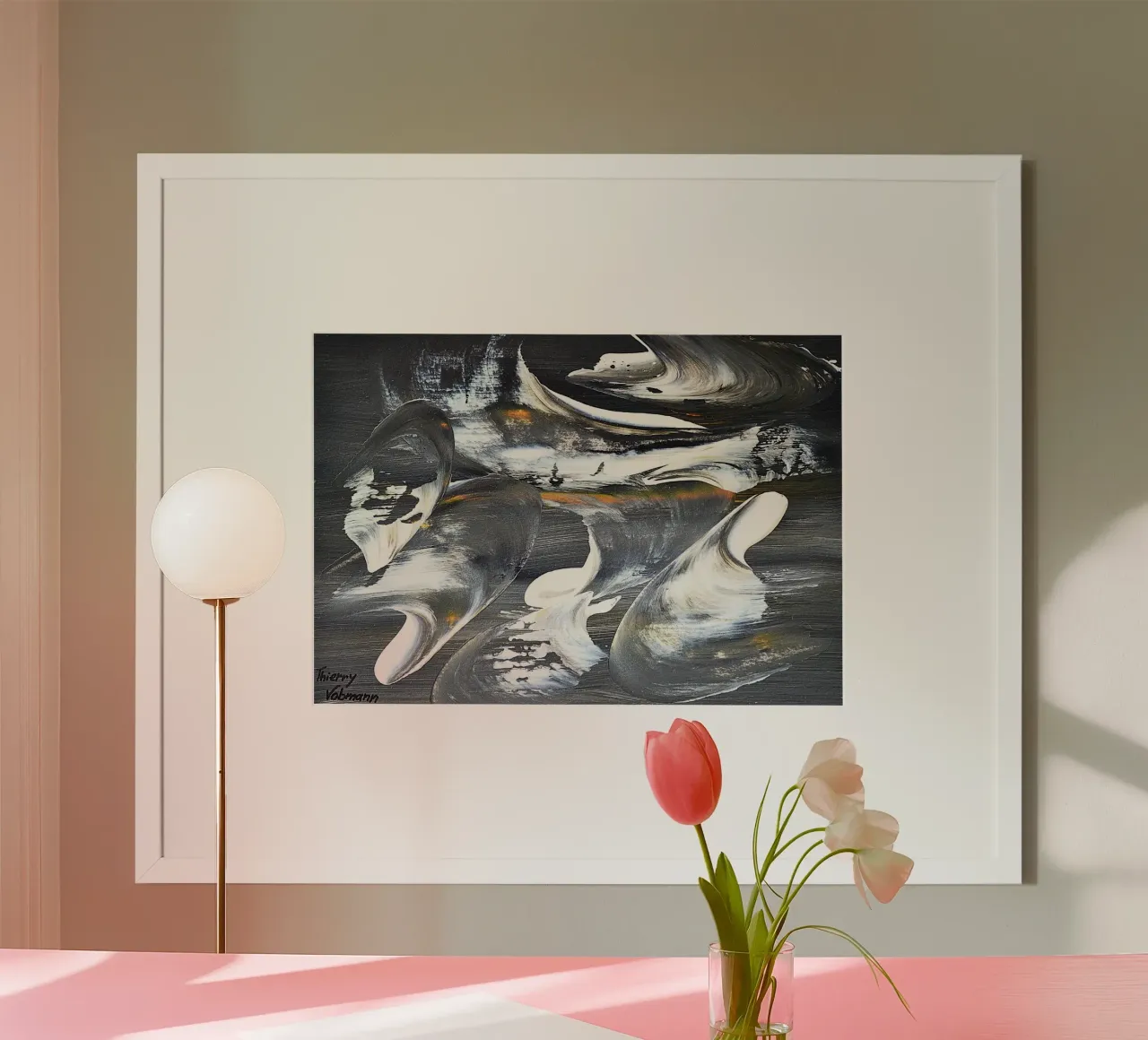 MESSAGE FROM THE HEART 17 carta hahnemühle da Thierry Vobmann Abstract painting