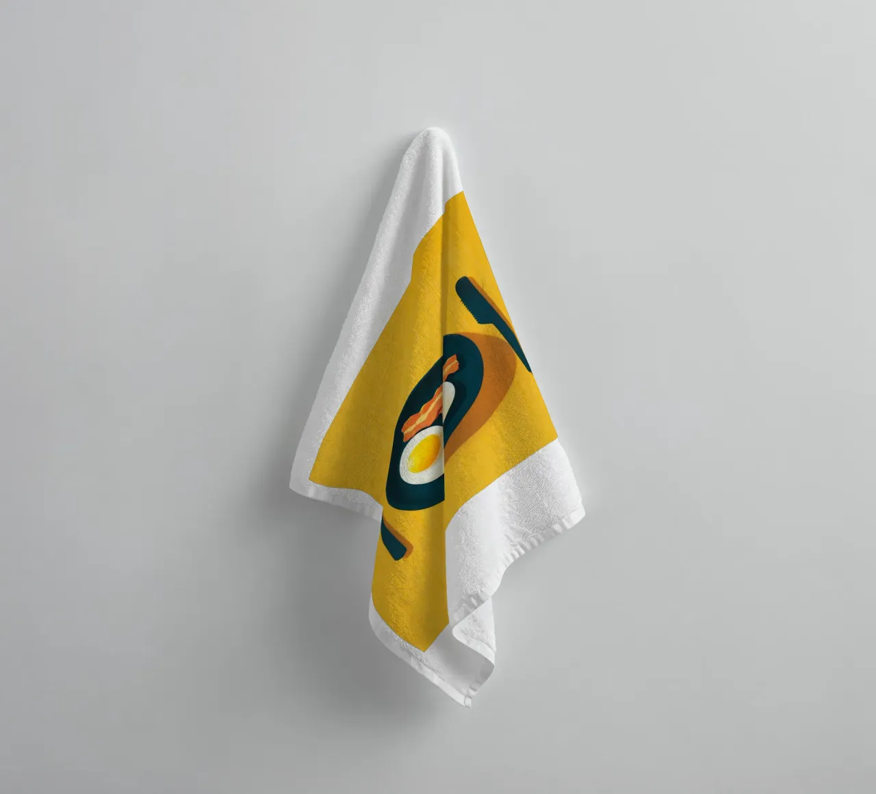 two fried eggs towel by Carinaprint