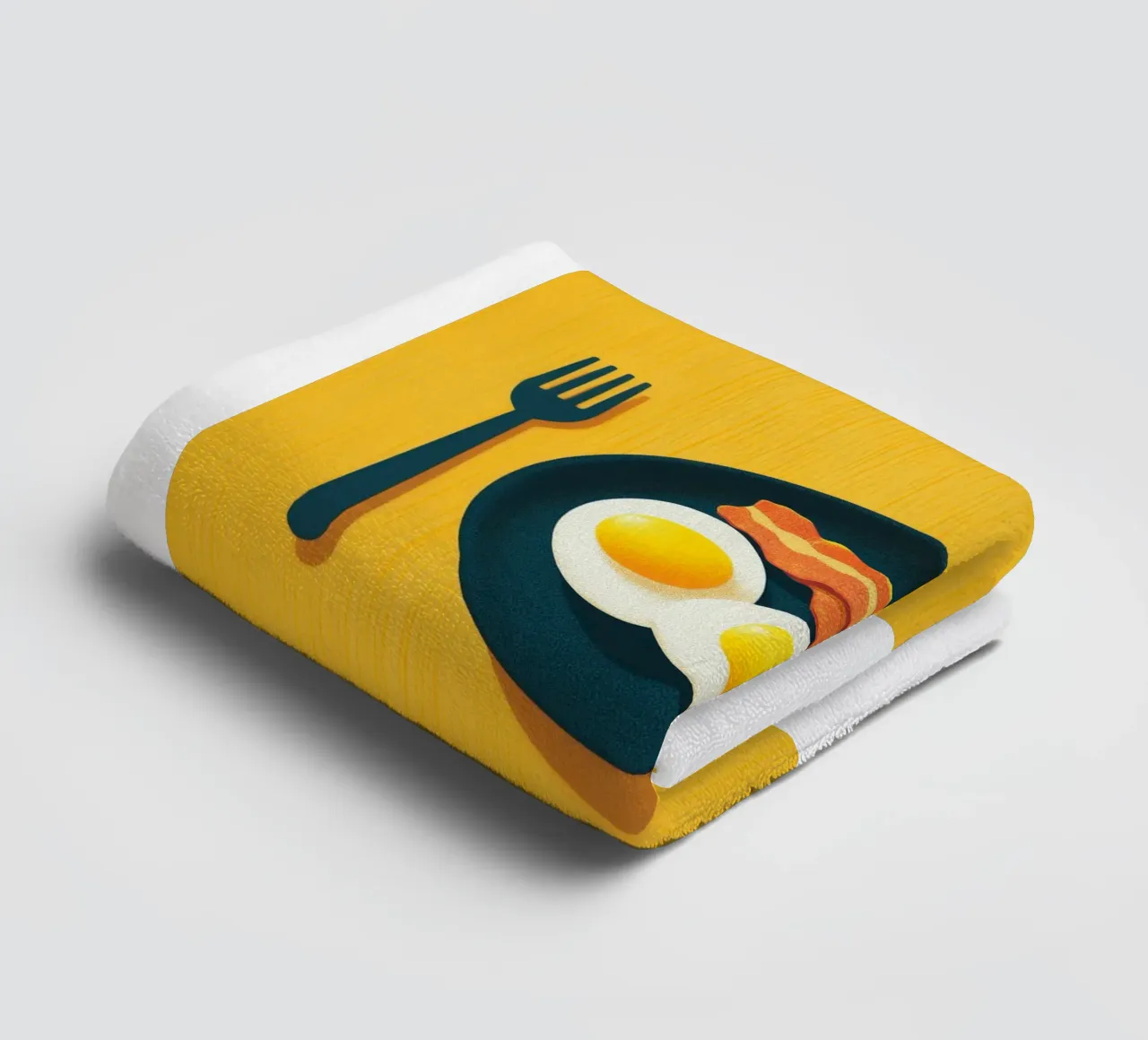 two fried eggs towel by Carinaprint