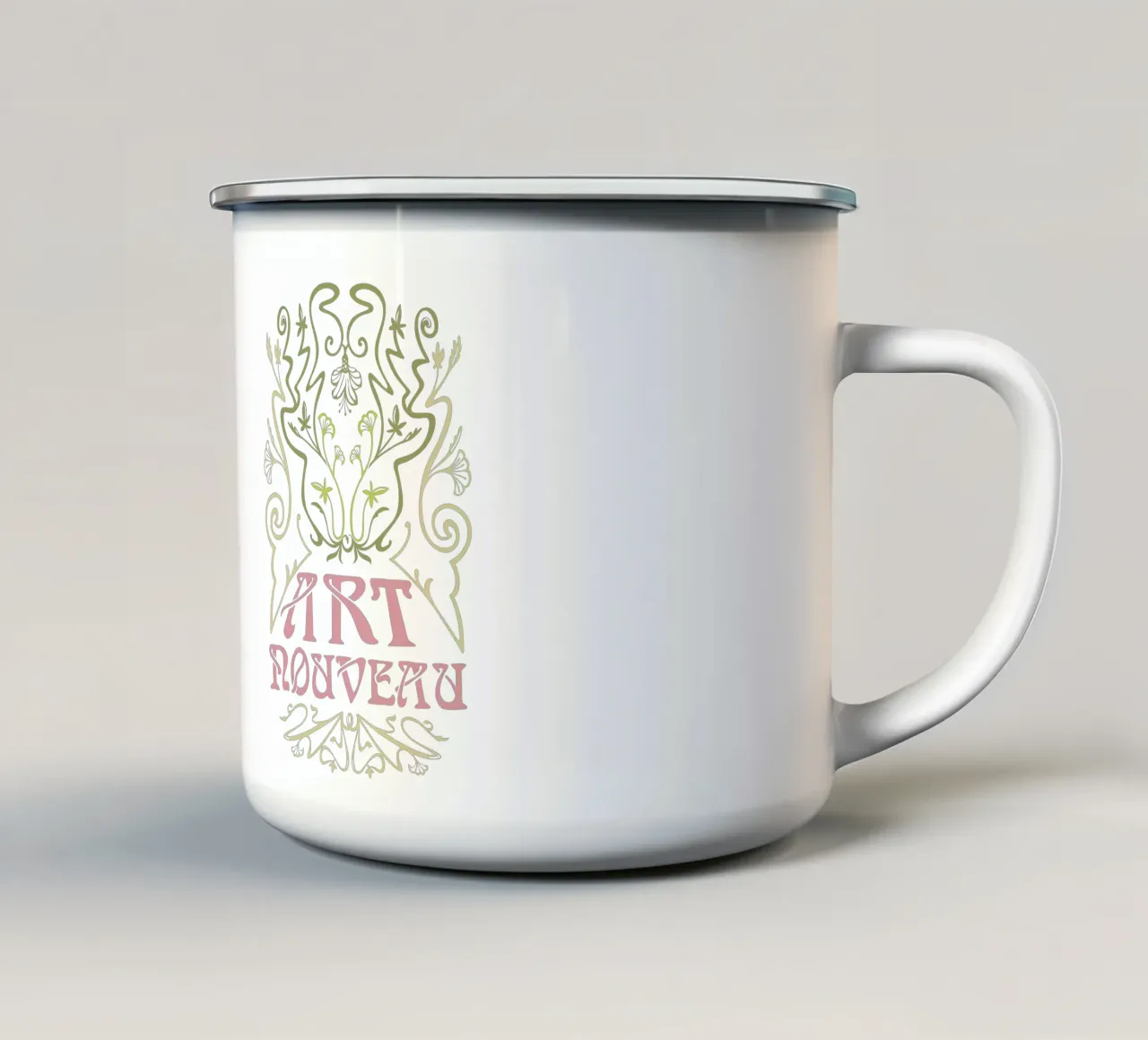 Jugendstil - Art Nouveau d'epoca tazza in smalto da DYDesign
