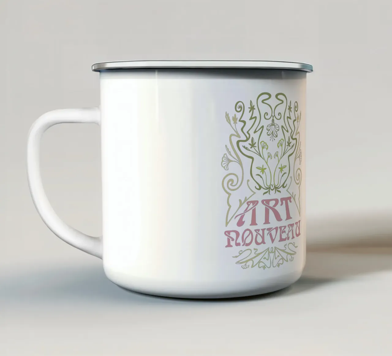 Jugendstil - Art Nouveau d'epoca tazza in smalto da DYDesign