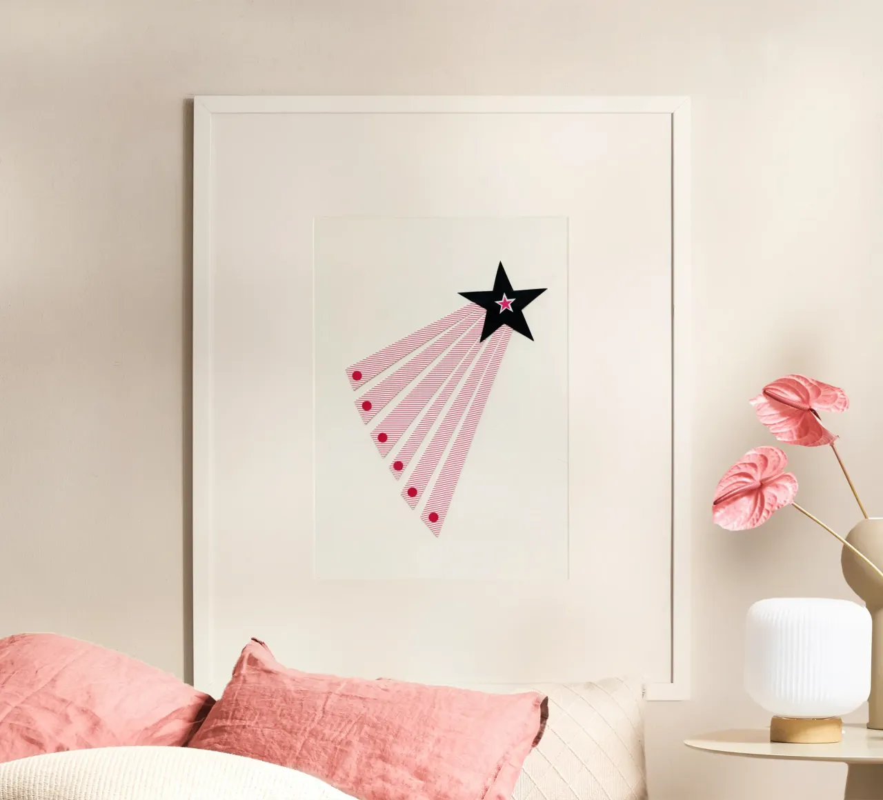 Stella cadente poster con telaio in alluminio da Cassia Beck Collage