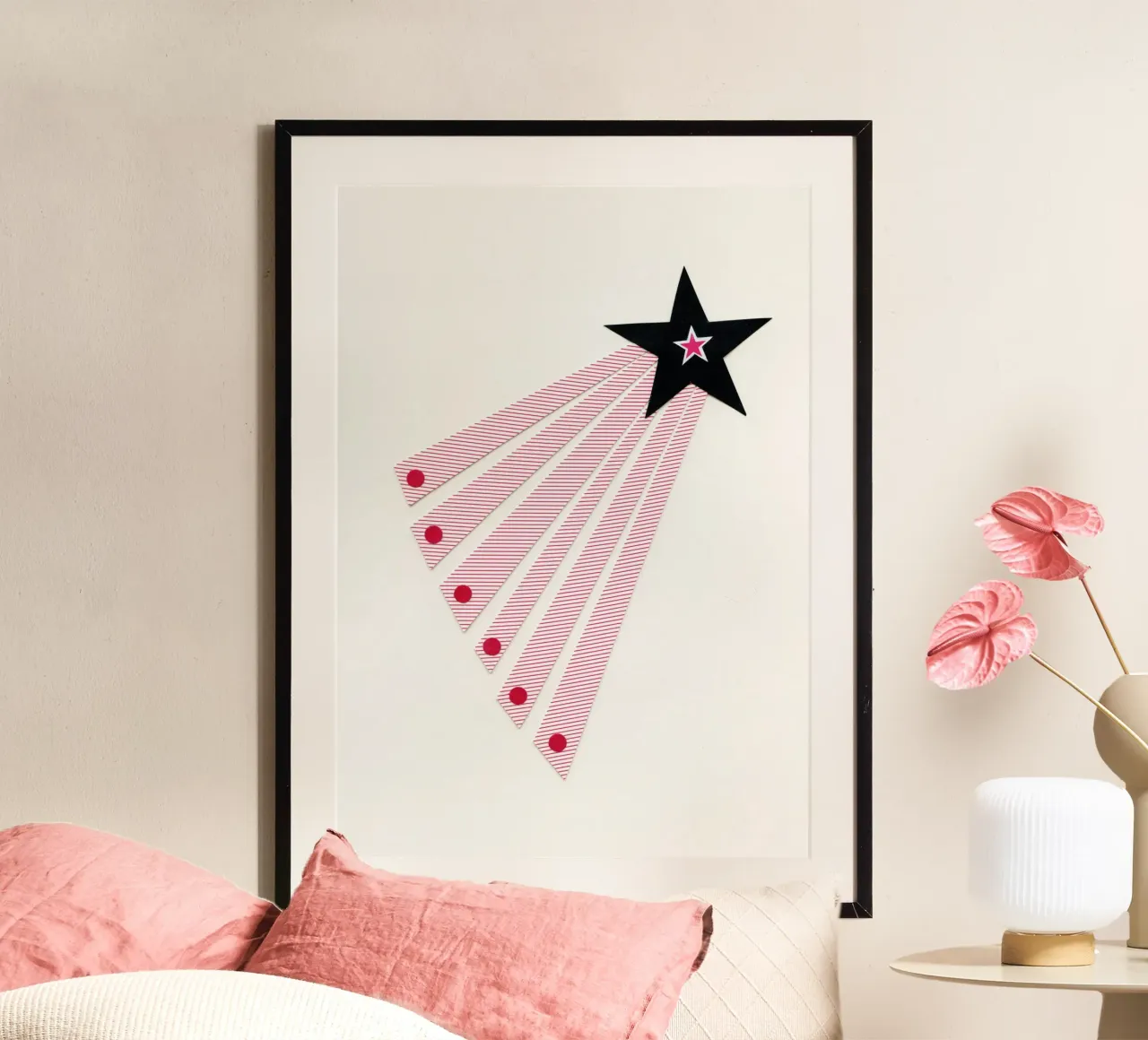 Stella cadente poster con telaio in alluminio da Cassia Beck Collage