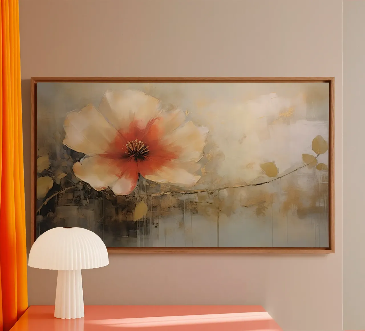 Un singolo fiore tela con Cornice a cassetta da Imagine