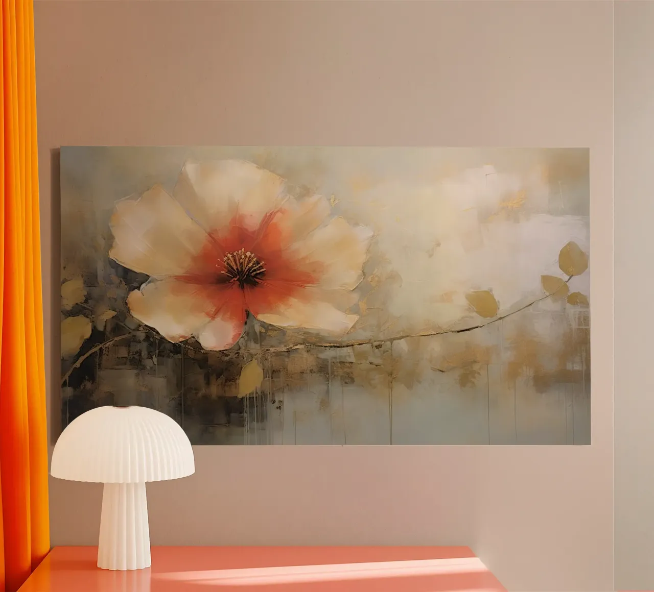 Un singolo fiore tela con Cornice a cassetta da Imagine