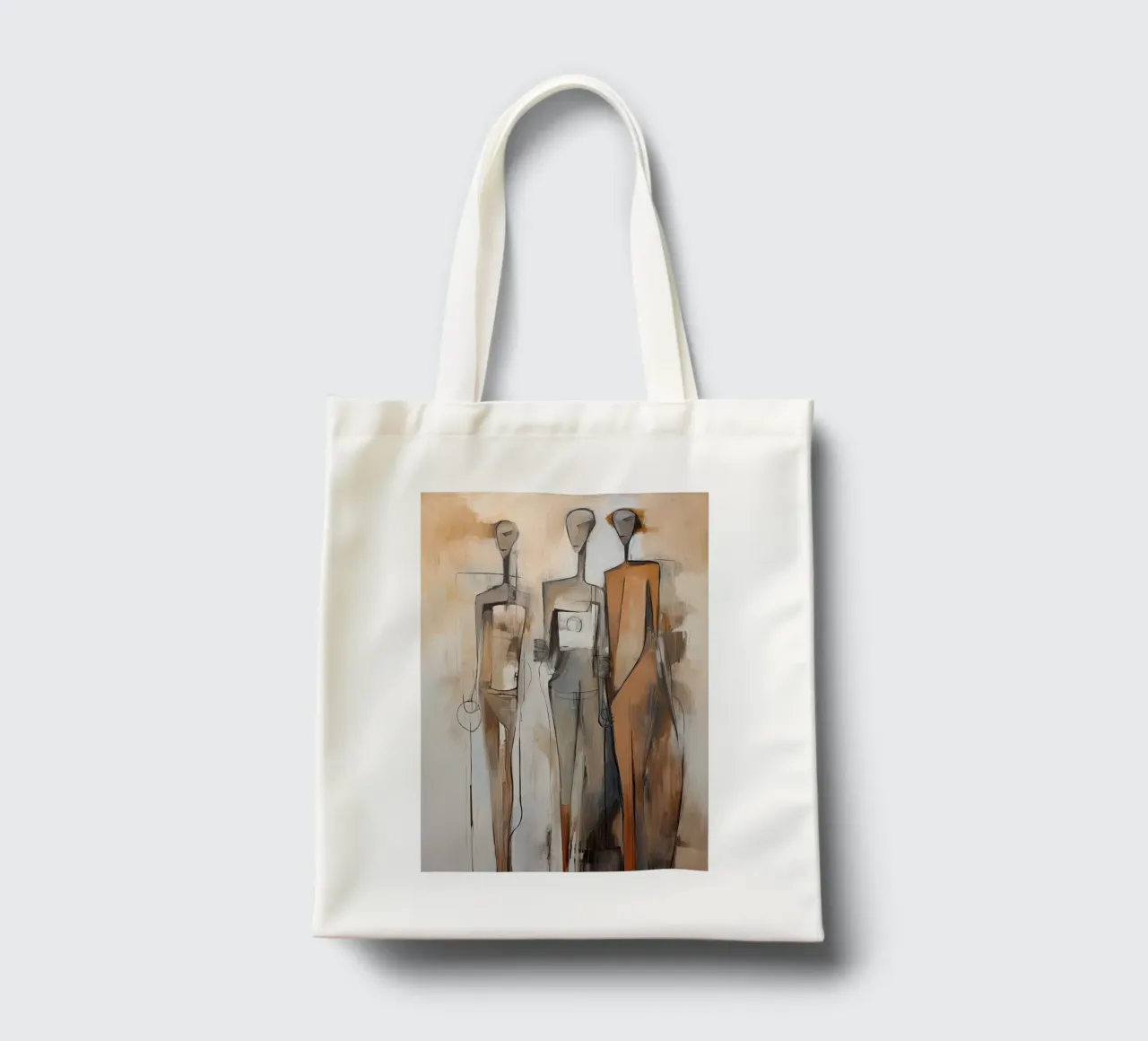 Persone astratte di colore marrone borsa in juta da Imagine