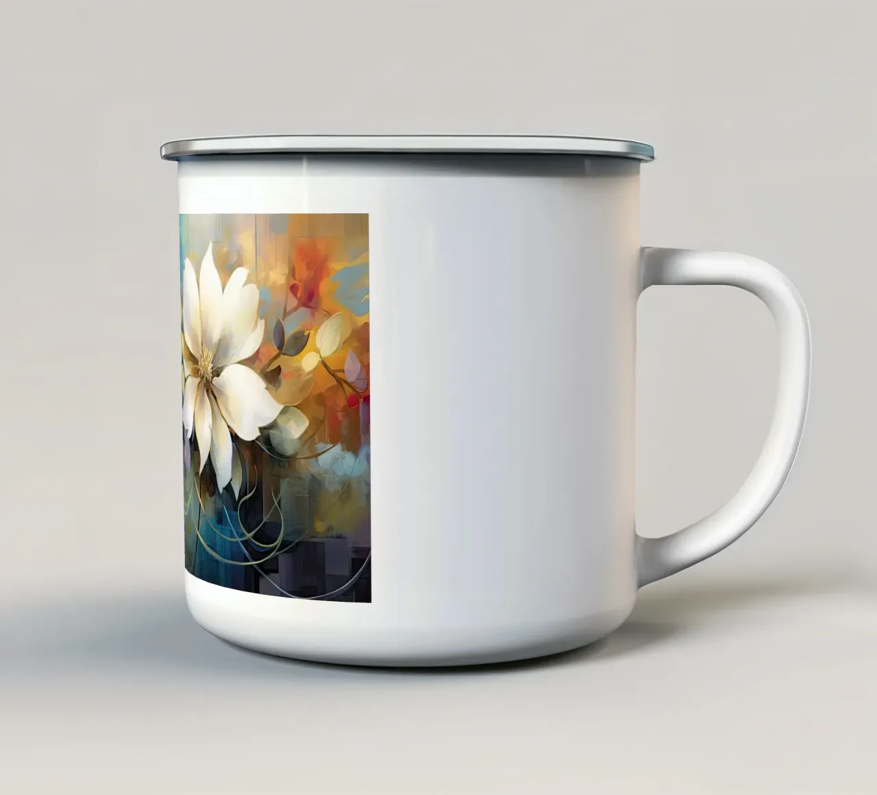 Fiori astratti tazza in smalto da Imagine