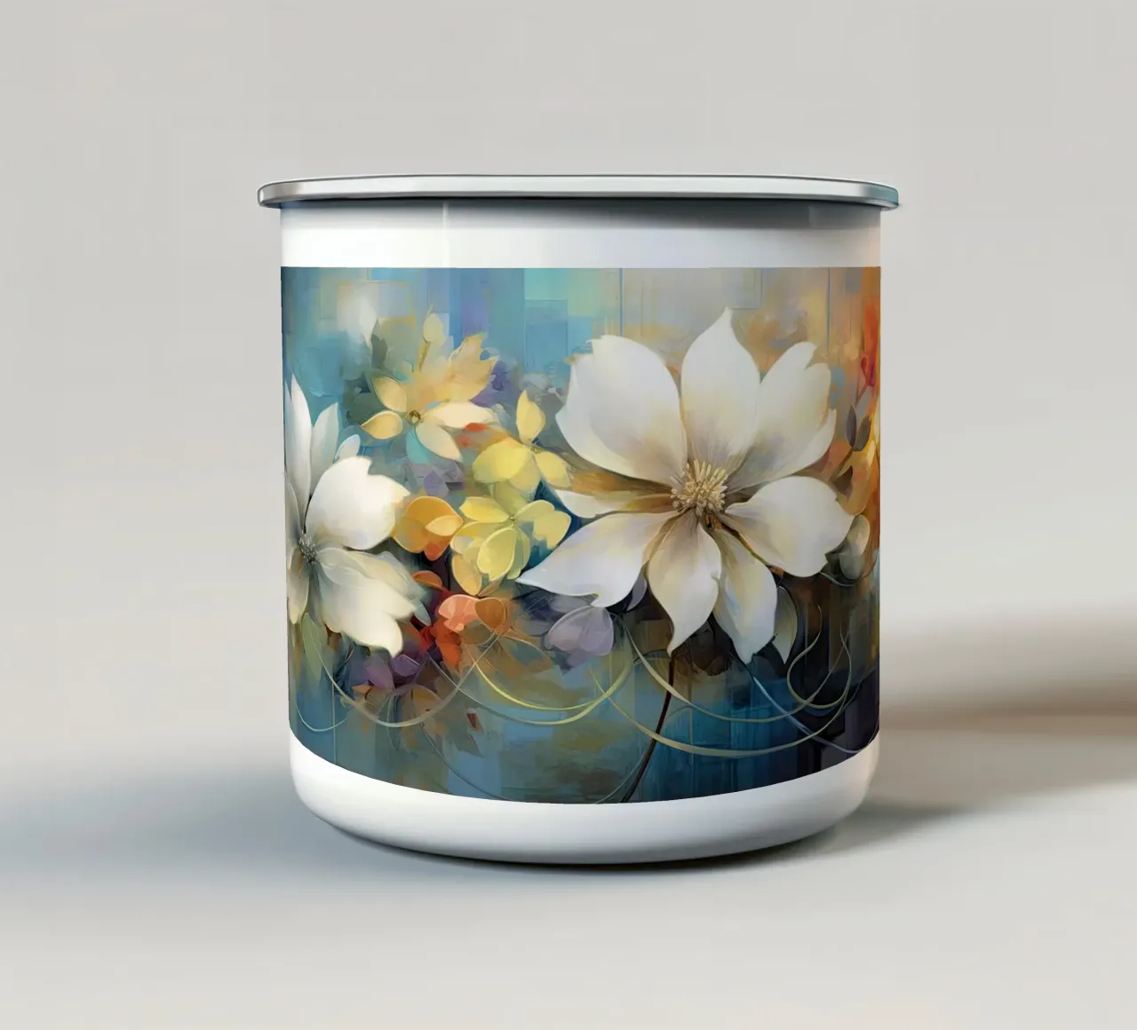 Fiori astratti tazza in smalto da Imagine