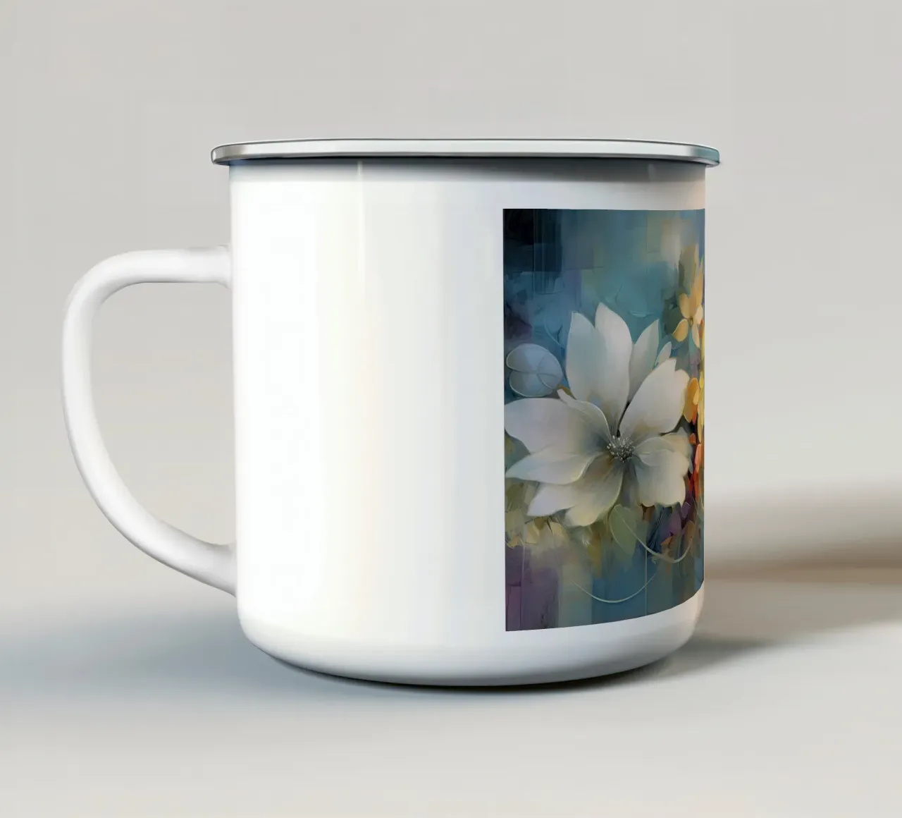 Fiori astratti tazza in smalto da Imagine