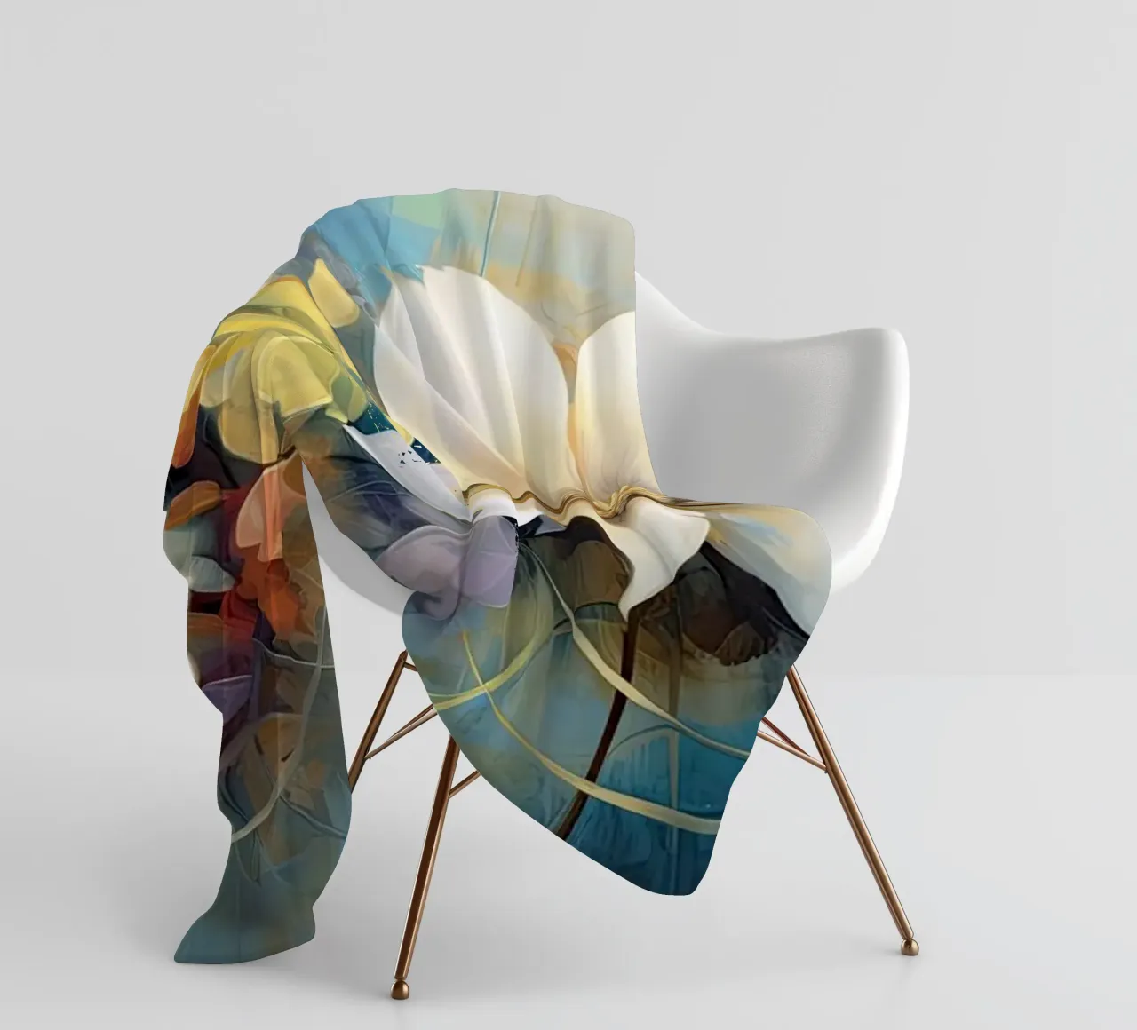 Abstrakte Blumen Fleecedecke von Imagine