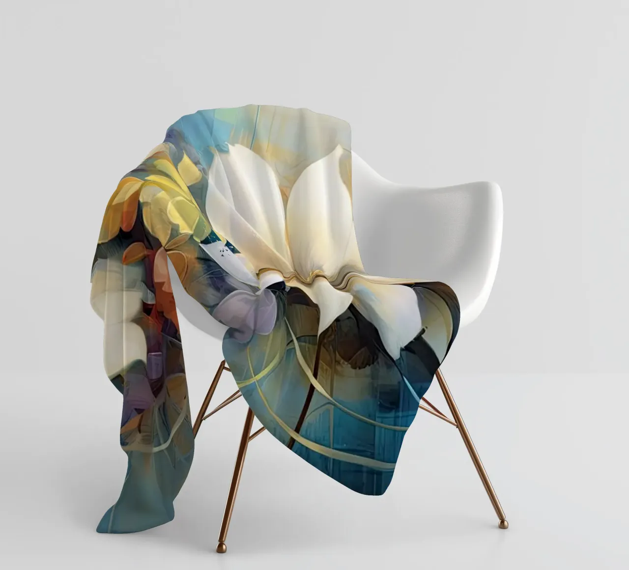 Abstrakte Blumen Fleecedecke von Imagine