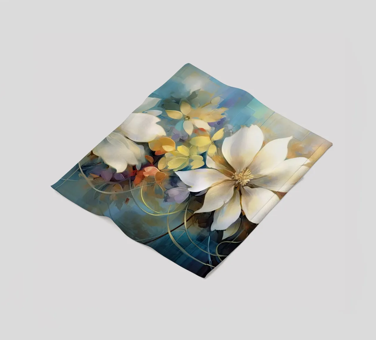 Abstrakte Blumen Fleecedecke von Imagine