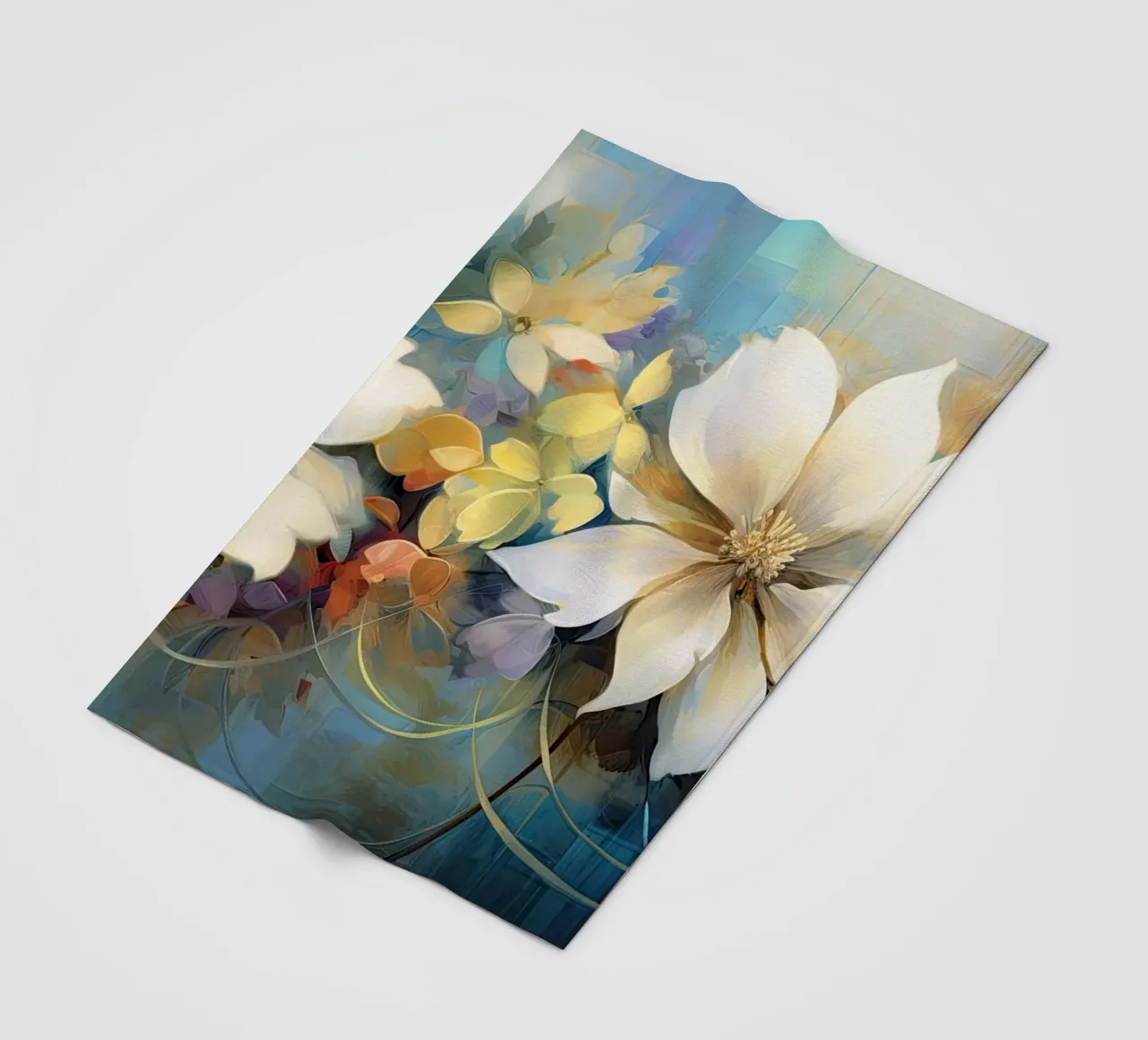 Abstrakte Blumen Fleecedecke von Imagine
