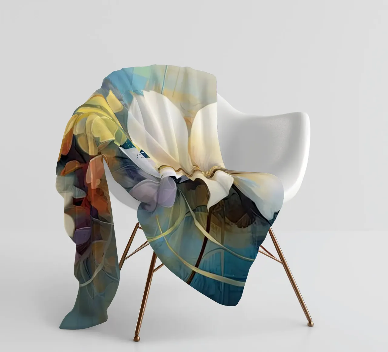 Abstrakte Blumen Fleecedecke von Imagine