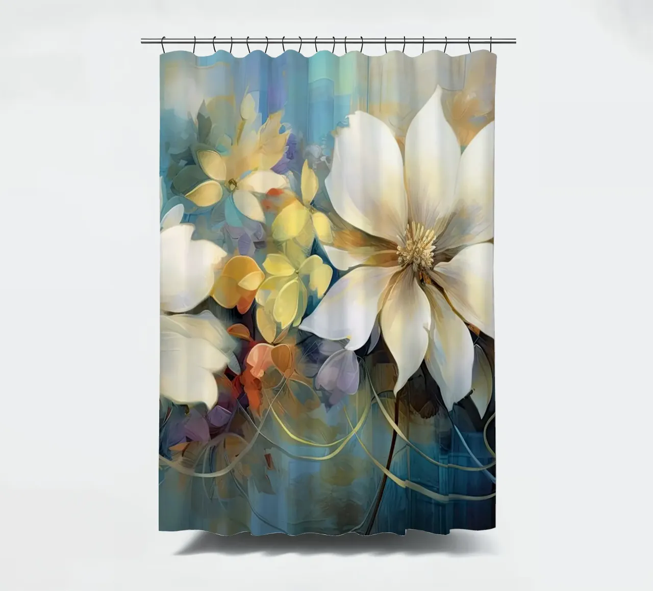 Abstrakte Blumen Duschvorhang von Imagine