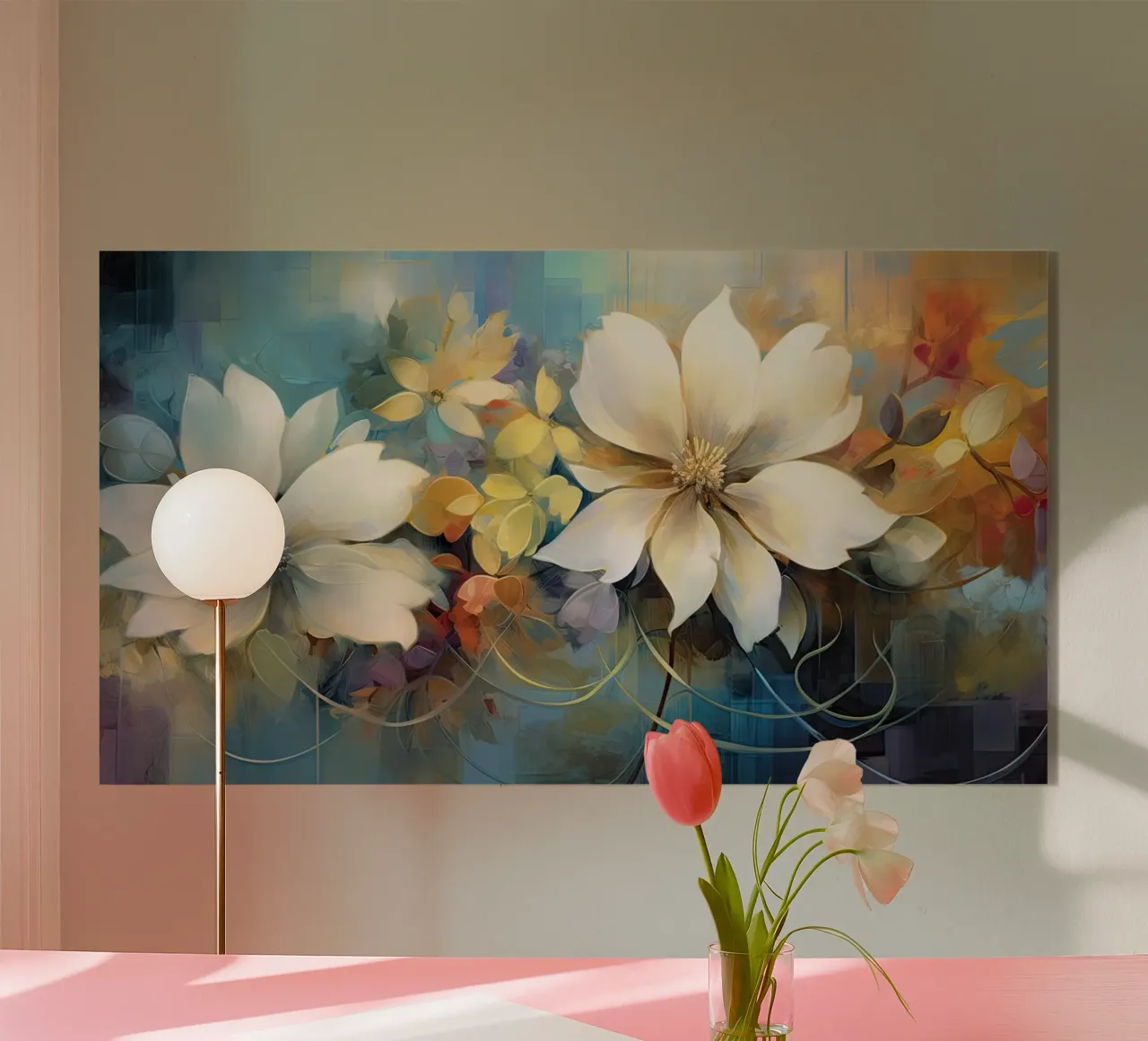 Flores abstractas metacrilato de Imagine