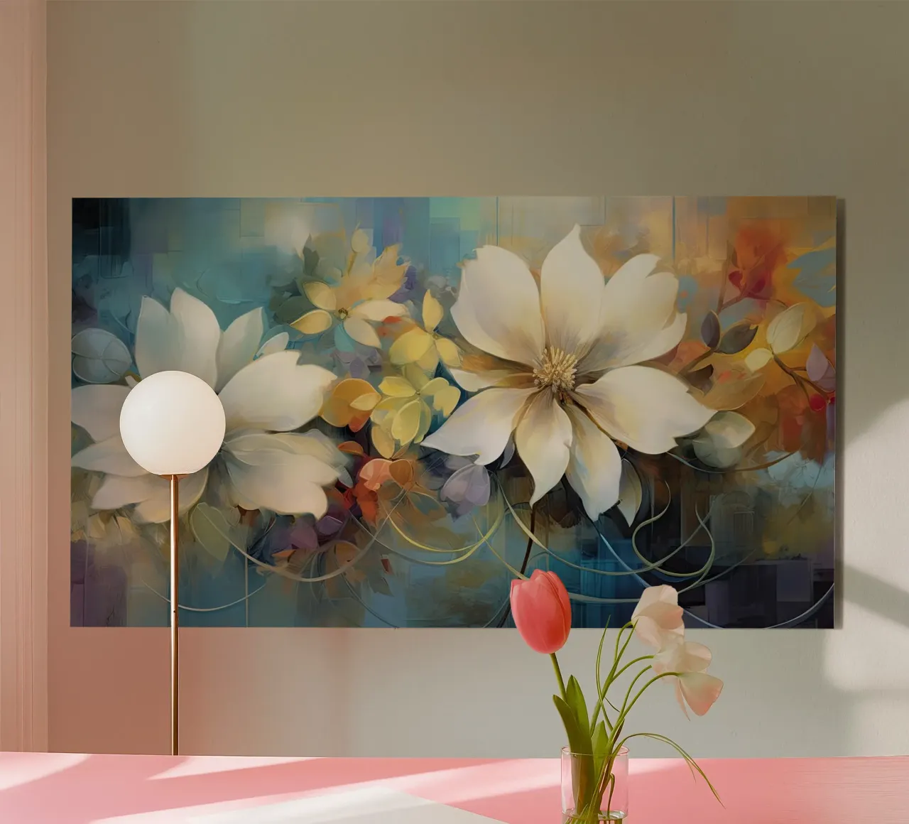 Abstract flowers forex plate by Imagine