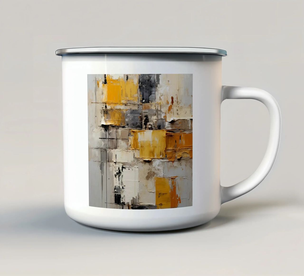 Abstrakte Pinselstriche Emaille Tasse von Imagine