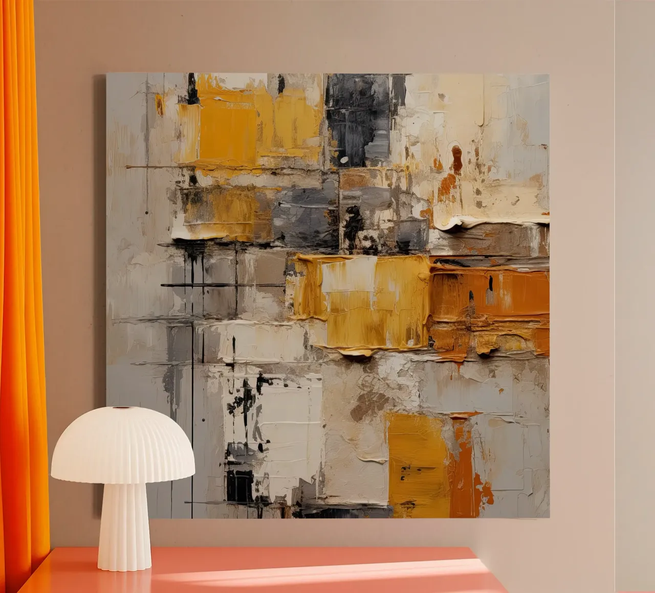 Tratti di pittura astratta tela da Imagine