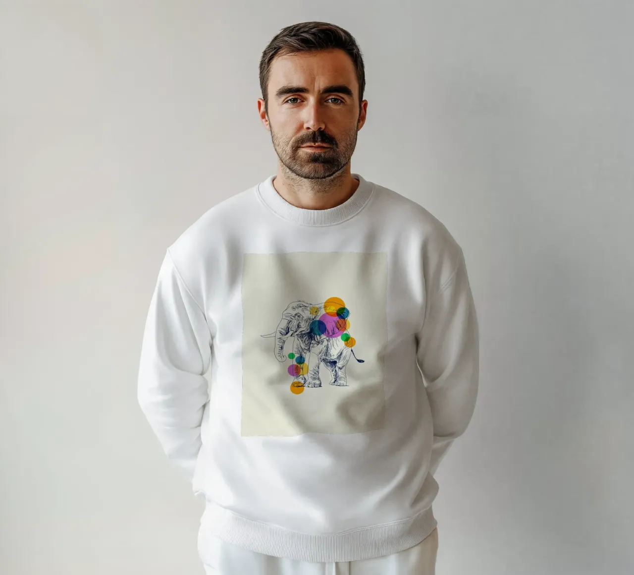 Elephant in Color sweatshirt van Indigo Rain