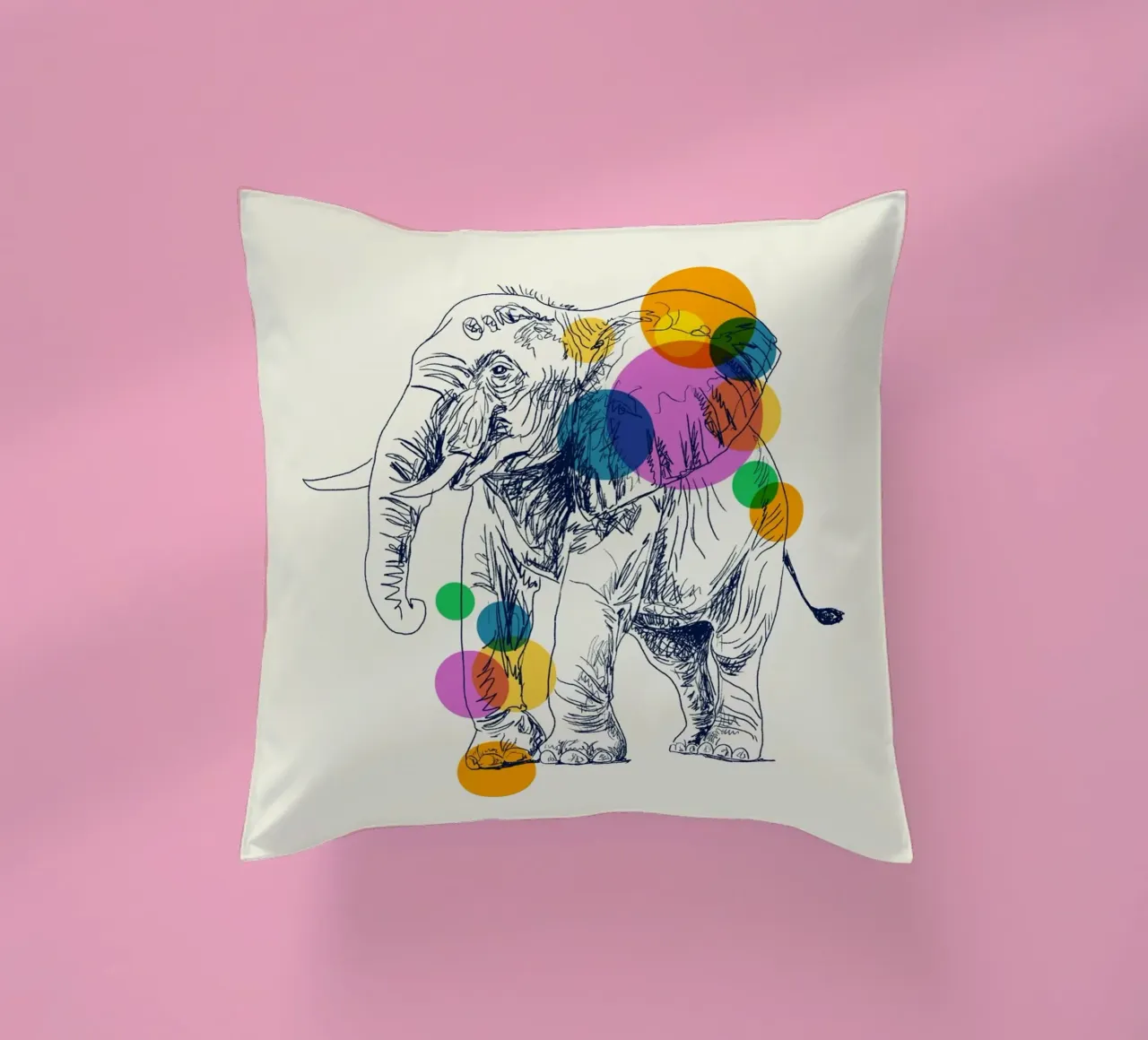 Elephant in Color cuscino da Indigo Rain