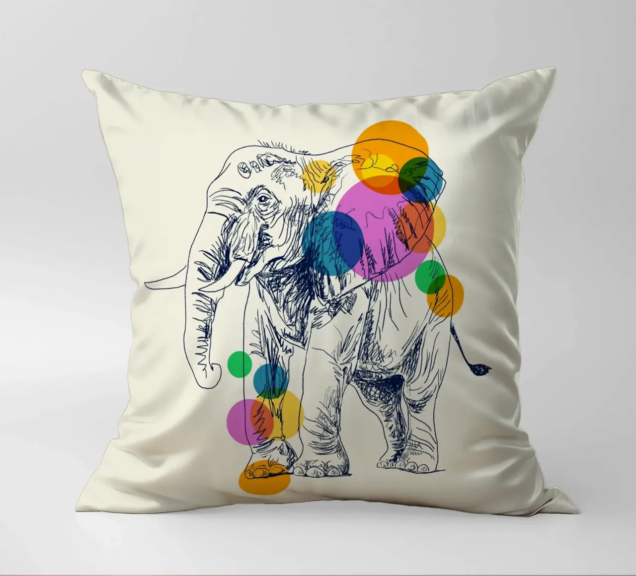 Elephant in Color cuscino da Indigo Rain