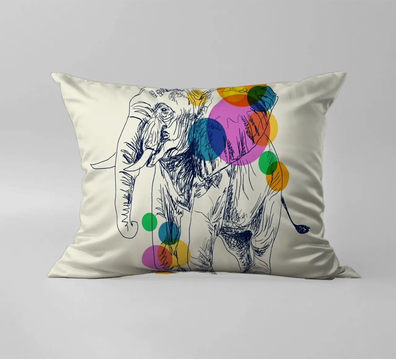 Elephant in Color cuscino da Indigo Rain