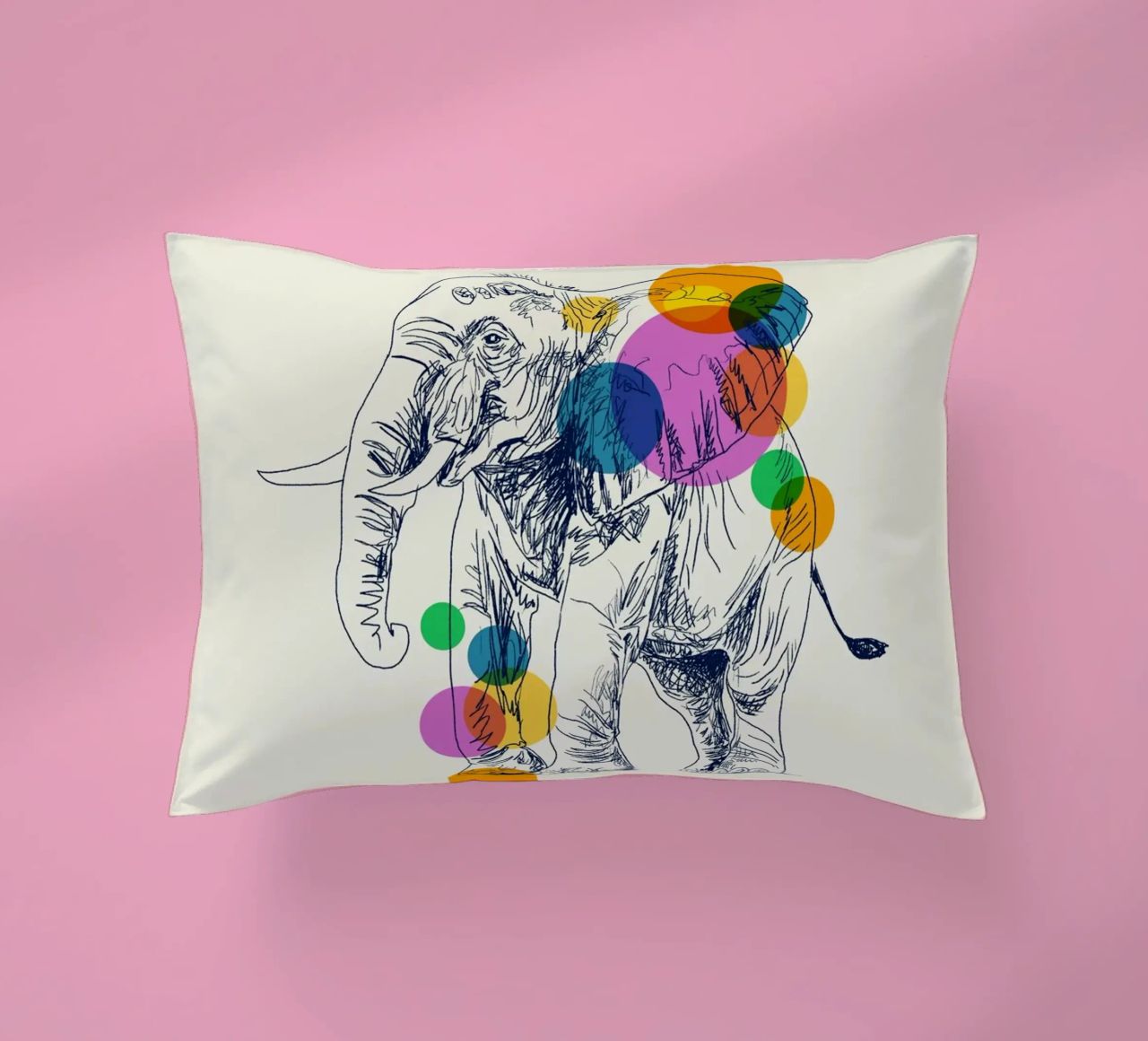 Elephant in Color cuscino da Indigo Rain