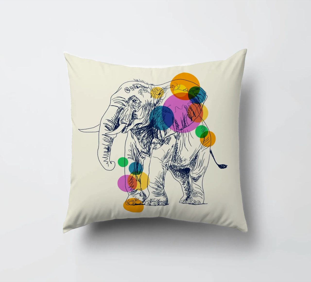 Elephant in Color cuscino da Indigo Rain