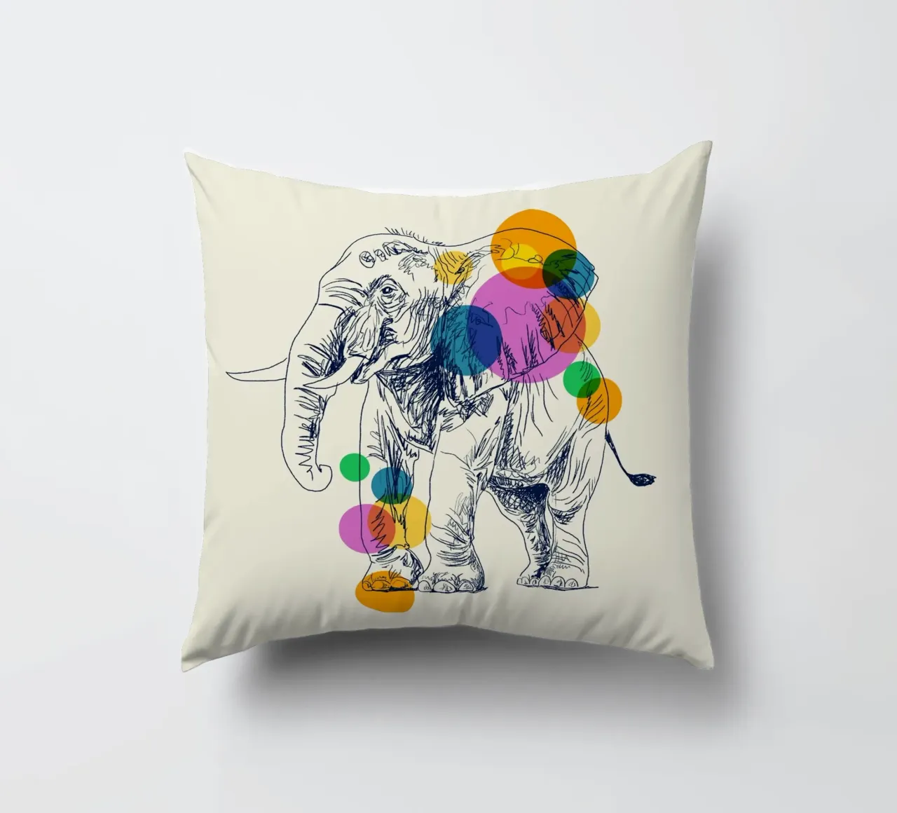 Elephant in Color cuscino da Indigo Rain