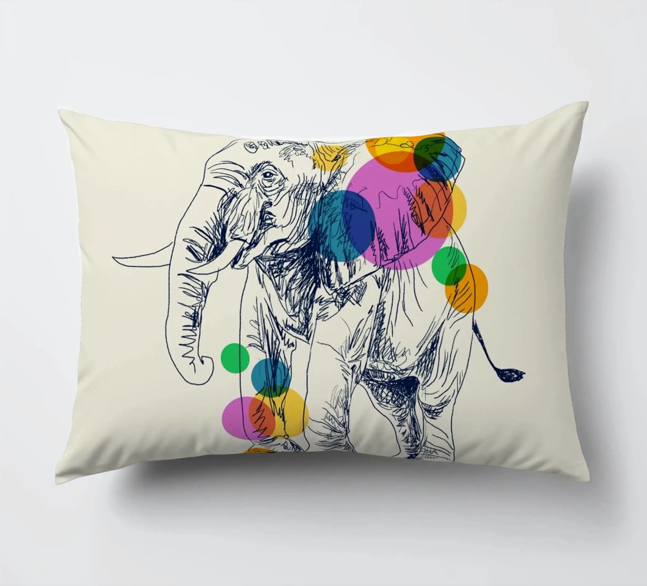 Elephant in Color cuscino da Indigo Rain