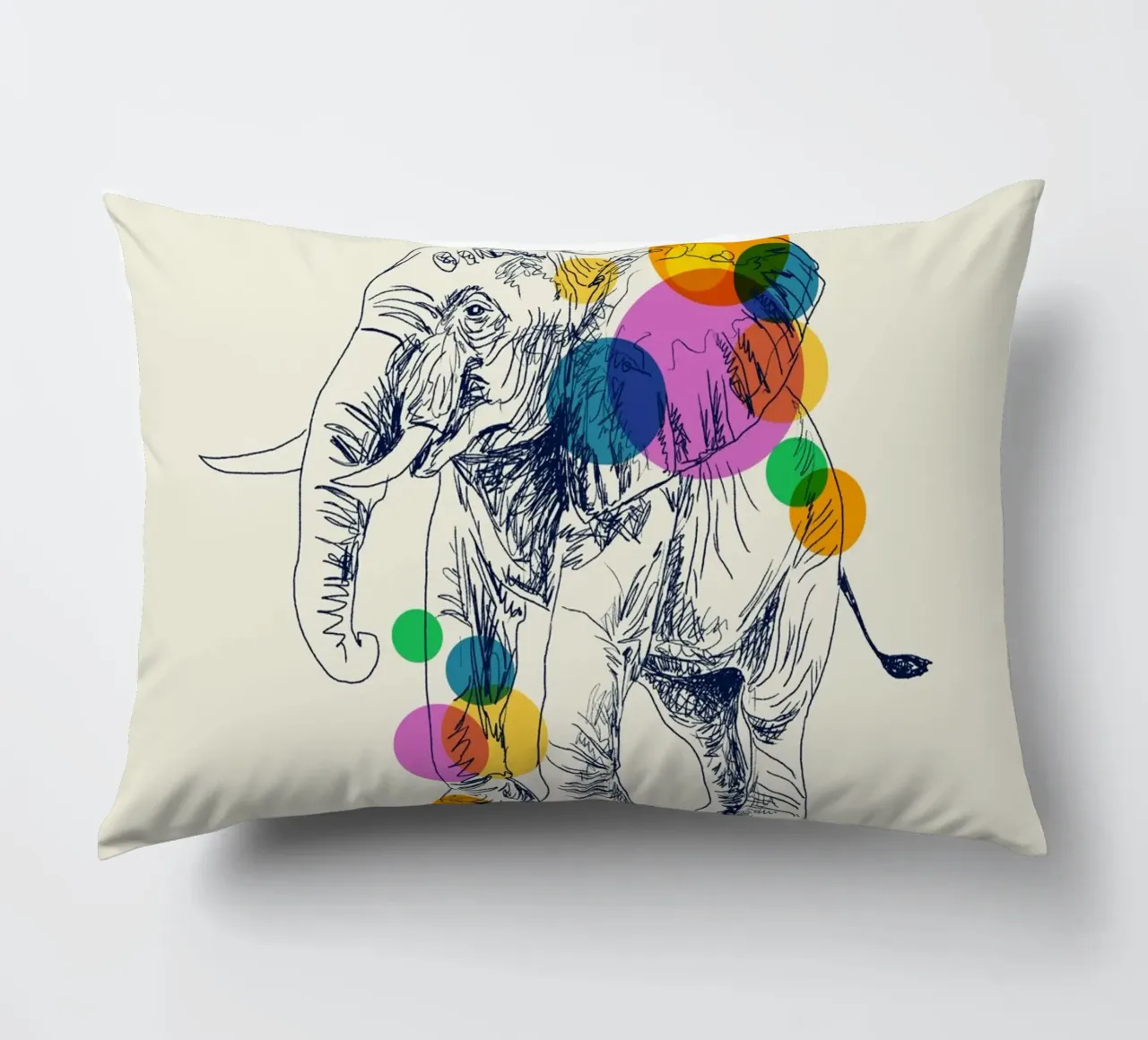 Elephant in Color cuscino da Indigo Rain