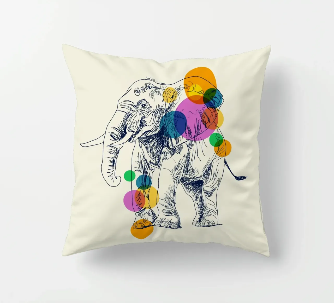 Elephant in Color cuscino da Indigo Rain