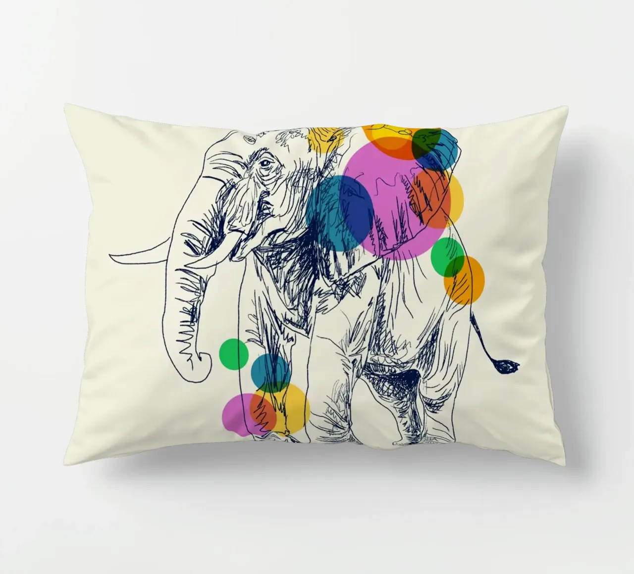 Elephant in Color cuscino da Indigo Rain