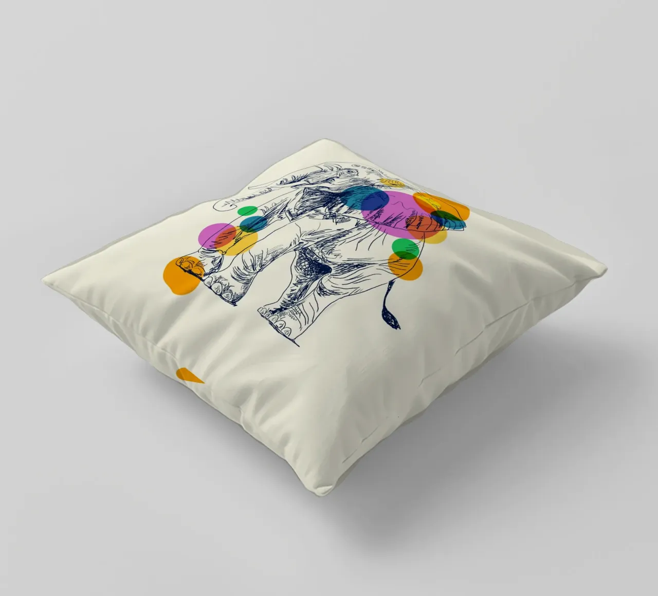 Elephant in Color cuscino da Indigo Rain