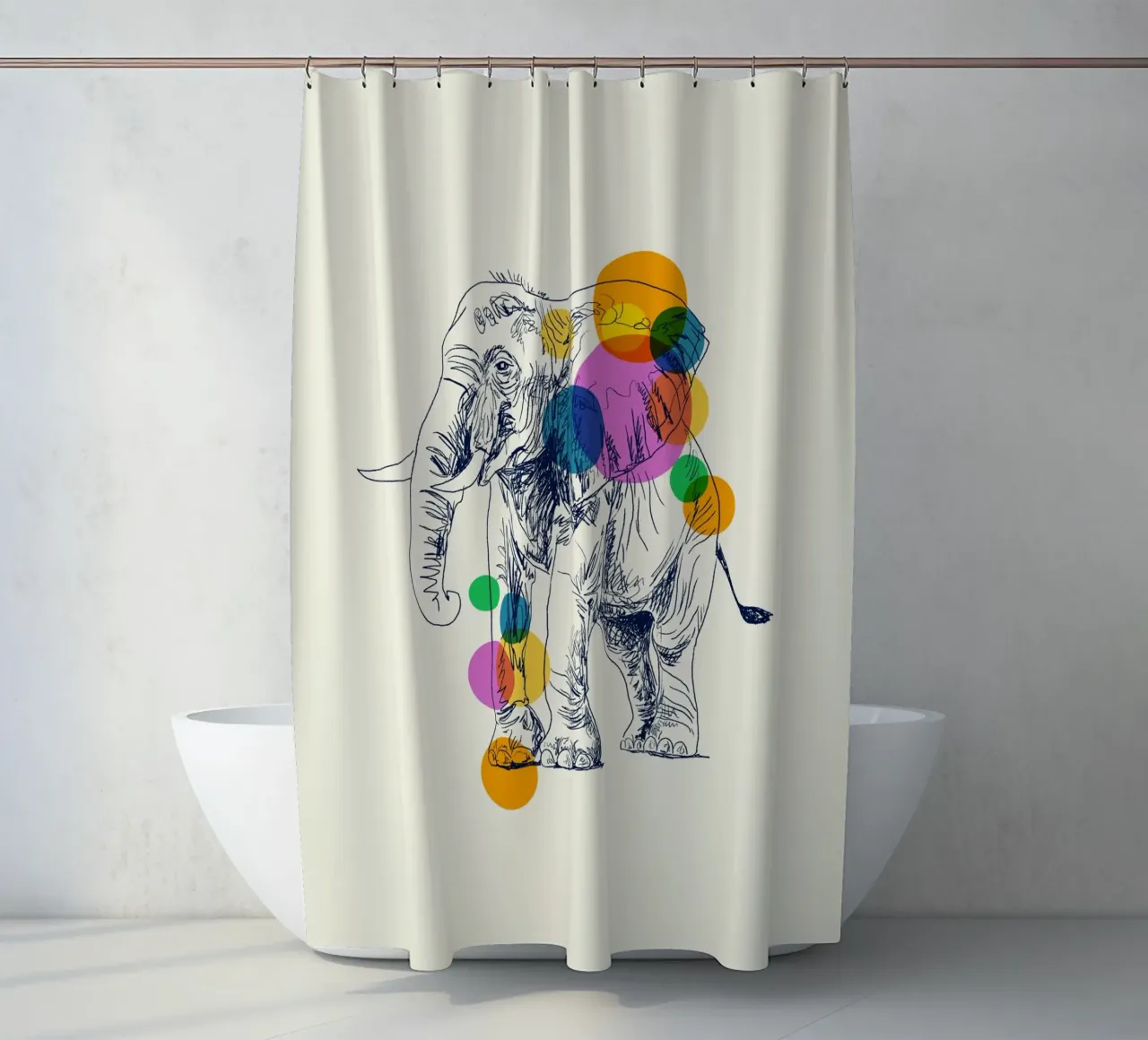Elephant in Color tenda da doccia da Indigo Rain