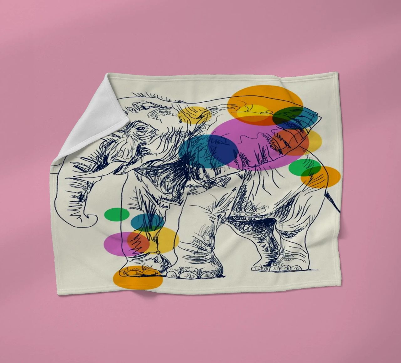 Elephant in Color coperta in pile da Indigo Rain