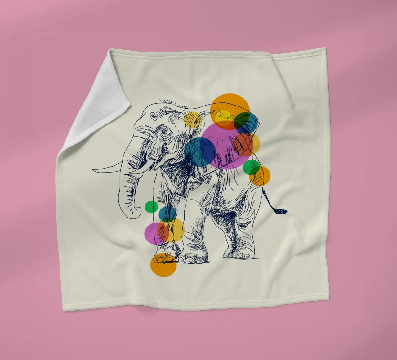 Elephant in Color coperta in pile da Indigo Rain