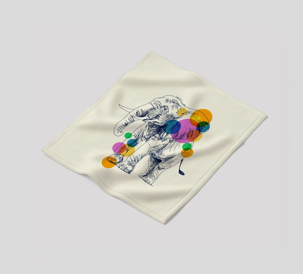 Elephant in Color coperta in pile da Indigo Rain