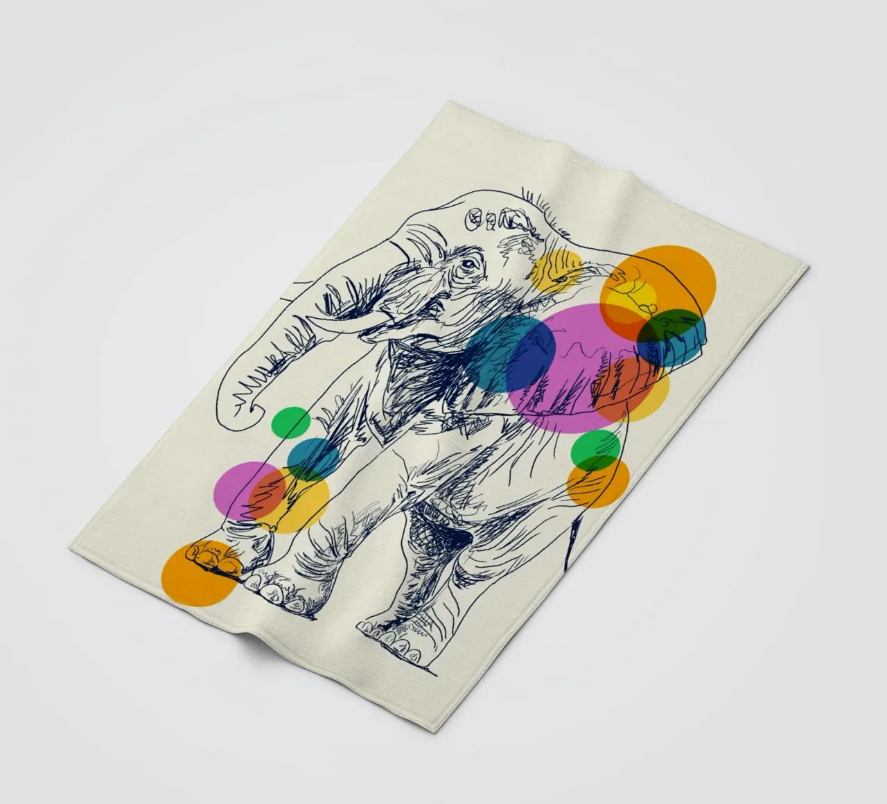 Elephant in Color coperta in pile da Indigo Rain