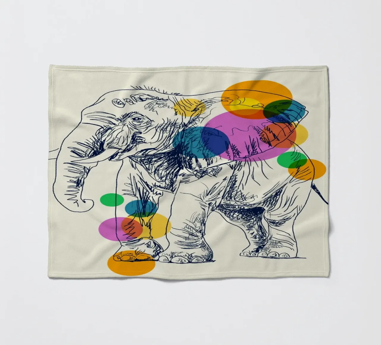 Elephant in Color coperta in pile da Indigo Rain