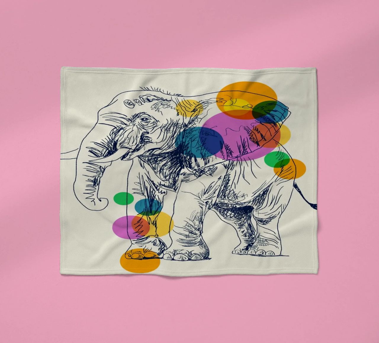 Elephant in Color coperta in pile da Indigo Rain