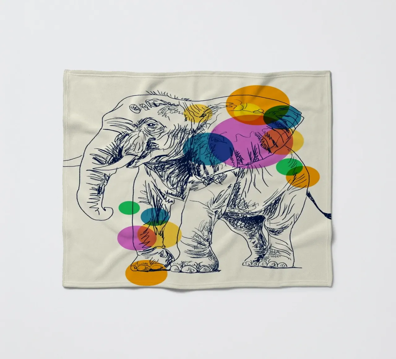 Elephant in Color coperta in pile da Indigo Rain