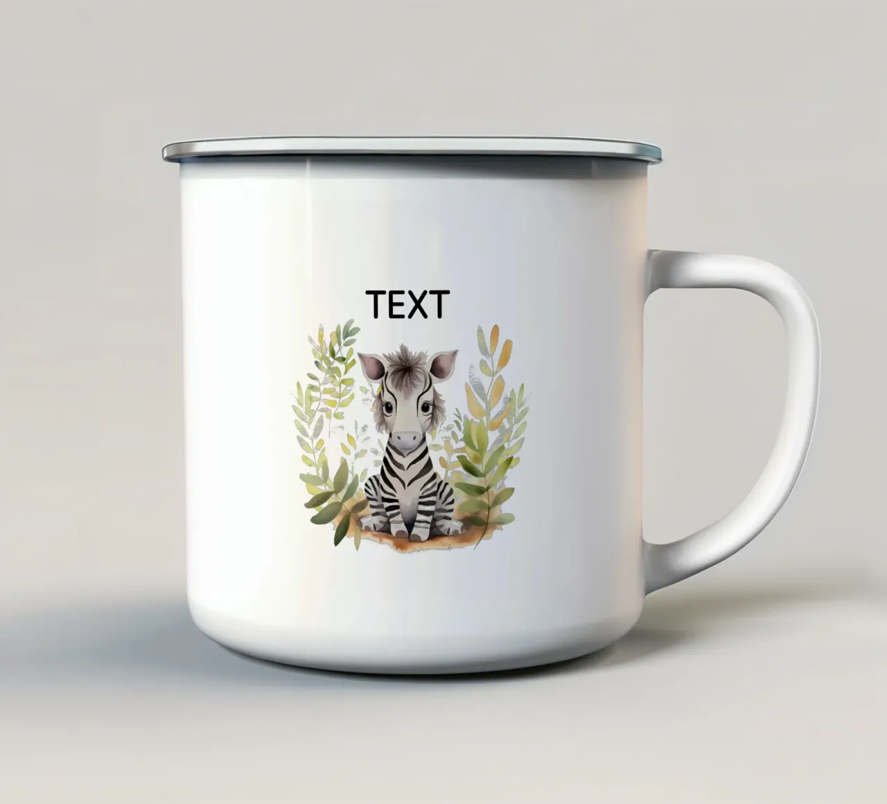 Baby zebra tazza in smalto da BABY ART PRINTS